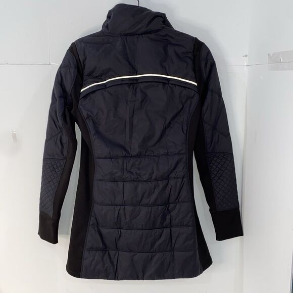 Athleta Rock Ridge Primaloft Black Quilted Coat With Reflective Trim Size XS - Picture 5 of 14